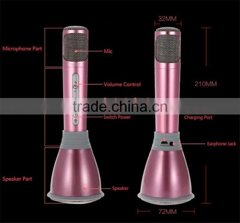 wireless bluetooth Mini Personal Portable Karaoke KTV Mobile Microphone Mini portable Karaoke microphone for Smartphones