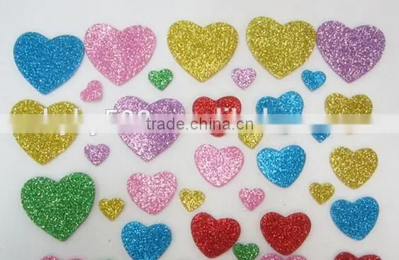 EVA foam glitter educational heart toy kit ,diy EVA foam material kit,wholesalse diy eva products