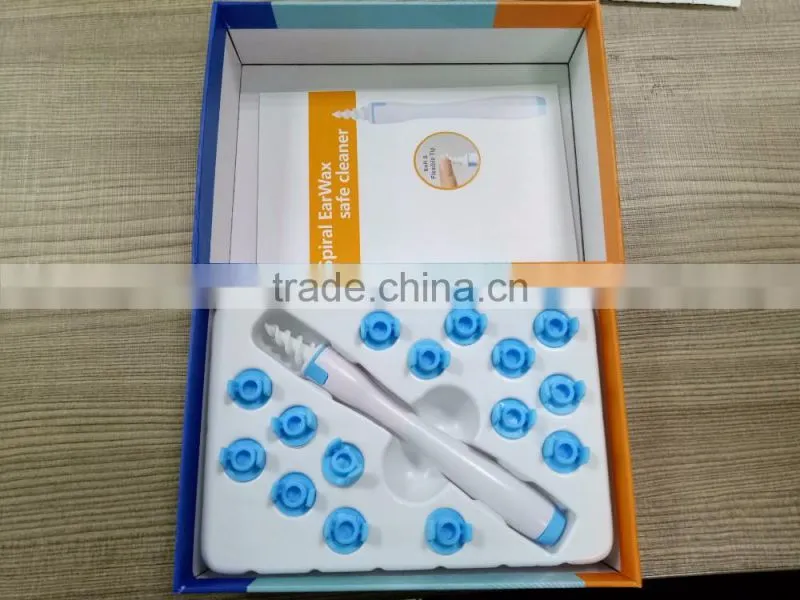 Portable Swab Disposable Earwax Removal Swab Safe Cleaner System with 16 Replacement Heads