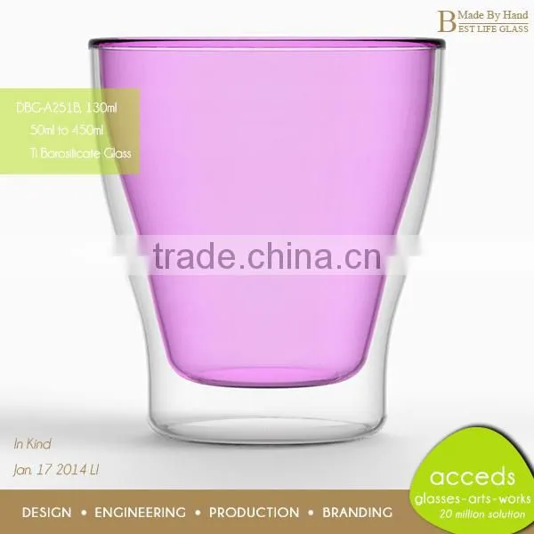 Unique Shaped Pink Color Drinking Glass