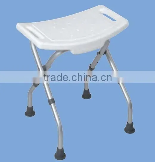 Bathroom shower chair with armrest and backrest