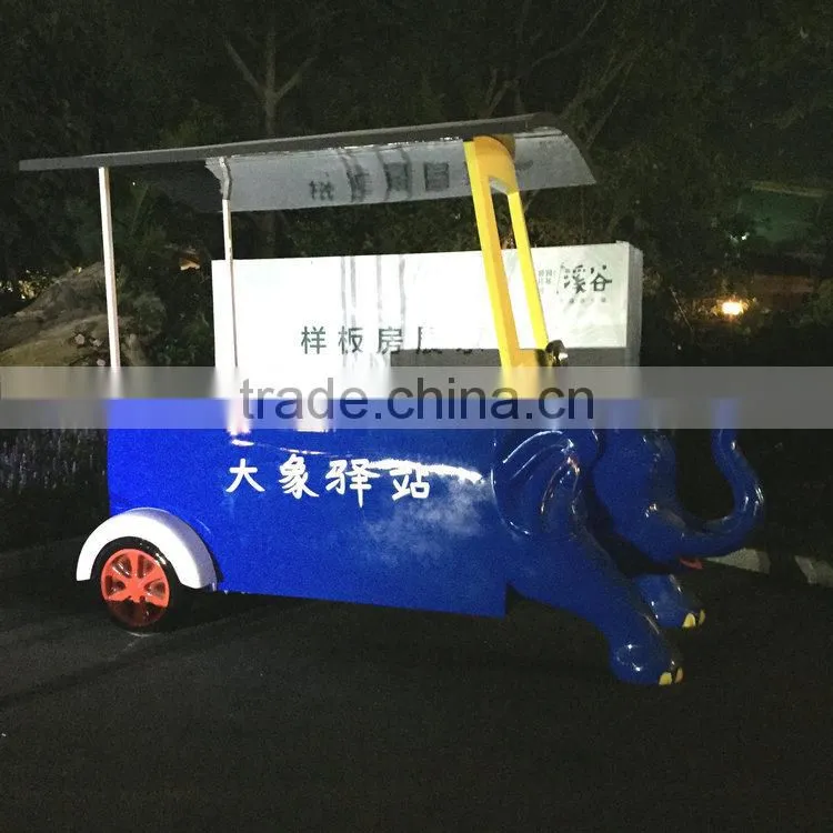 Fiberglass elephant kiosk