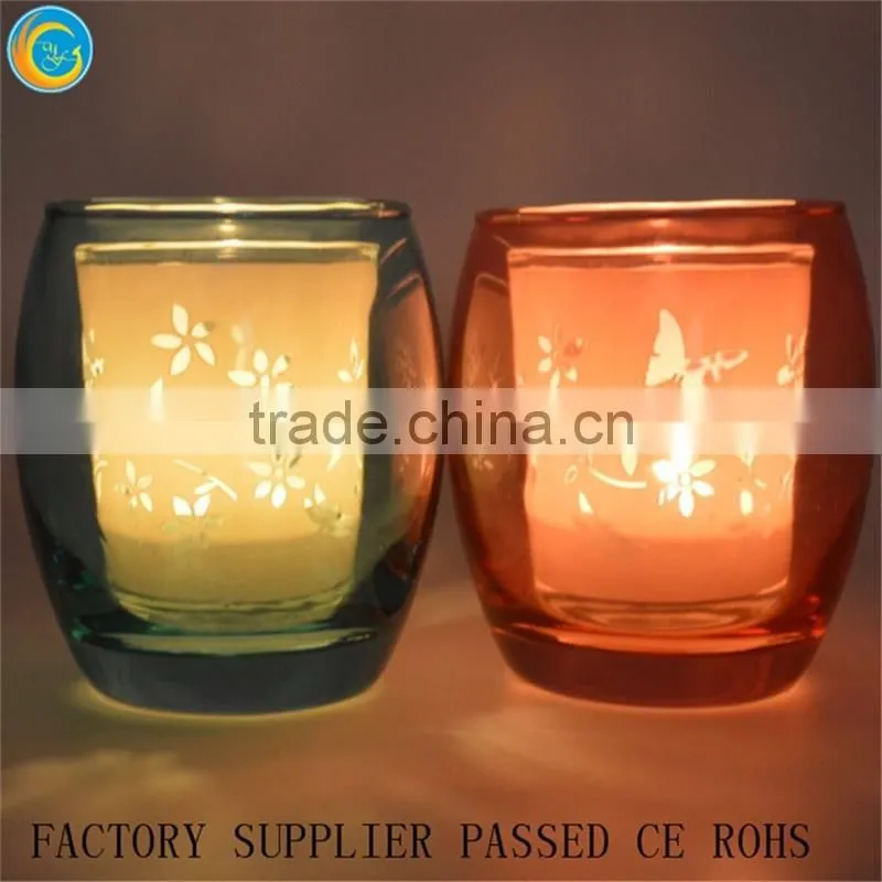 Double layer glass candle holder
