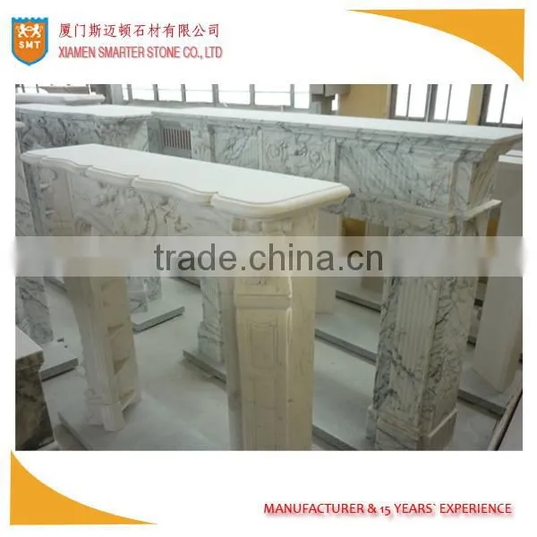 Cheap China Polished White Marble Fireplace Mantel