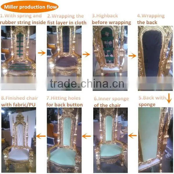 Hot Sales PU Leather throne chairs wedding decoration For Bride and Groom