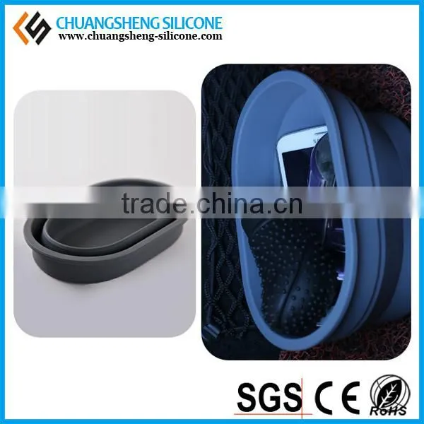 Car silicone storage container,trash container,novelty trash can