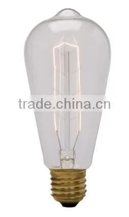 vintage E26/E27/B22 incandescent ST58 edison light bulb