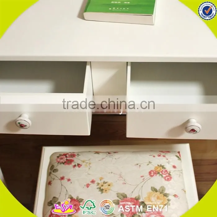 2017 New design wooden girls table and chairs, high quality room furniture wooden girls table and chairs W08G188