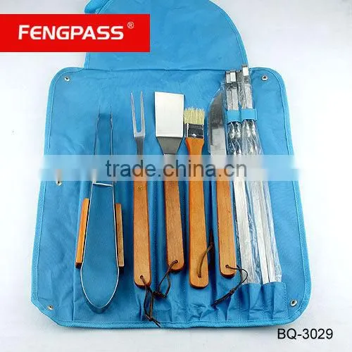 Hot sell 3pcs BBQ set with wooden handle BQ-3056