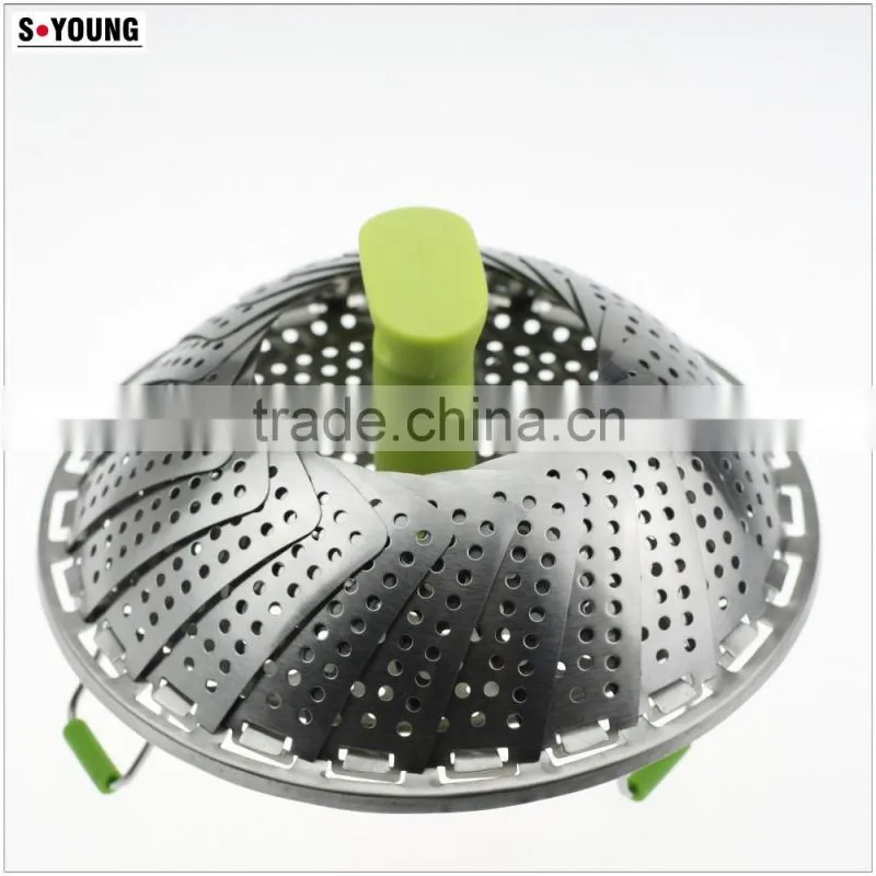 42053 Vegetable steamer Stainless steel fruit basket with plastic handle