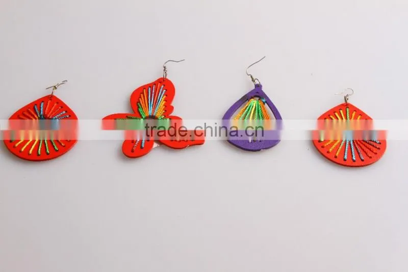 Unfinish African Wooden Earrings