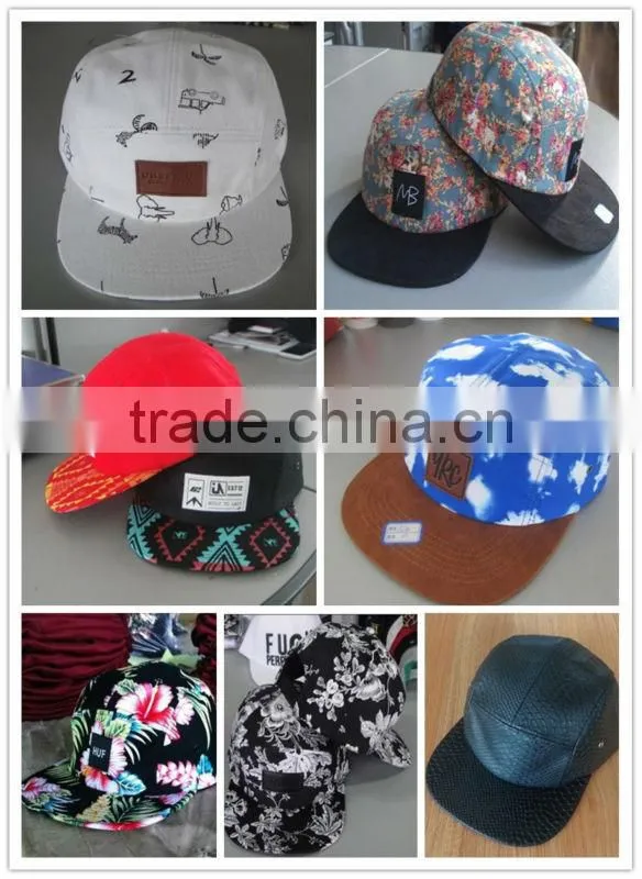 Cheap Aztec Custom made 5 Panel Hat with Woven Tag on the Front