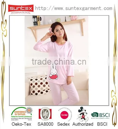 Long Sleeve Ladies Cotton Sleepwear
