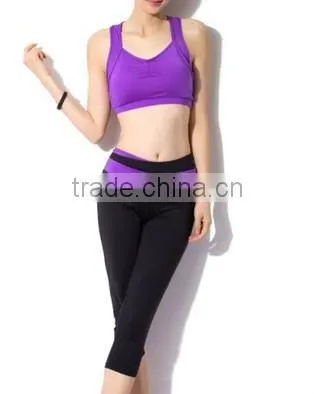 Purple Yoga clothing Women Sports Aerobics Pant suit