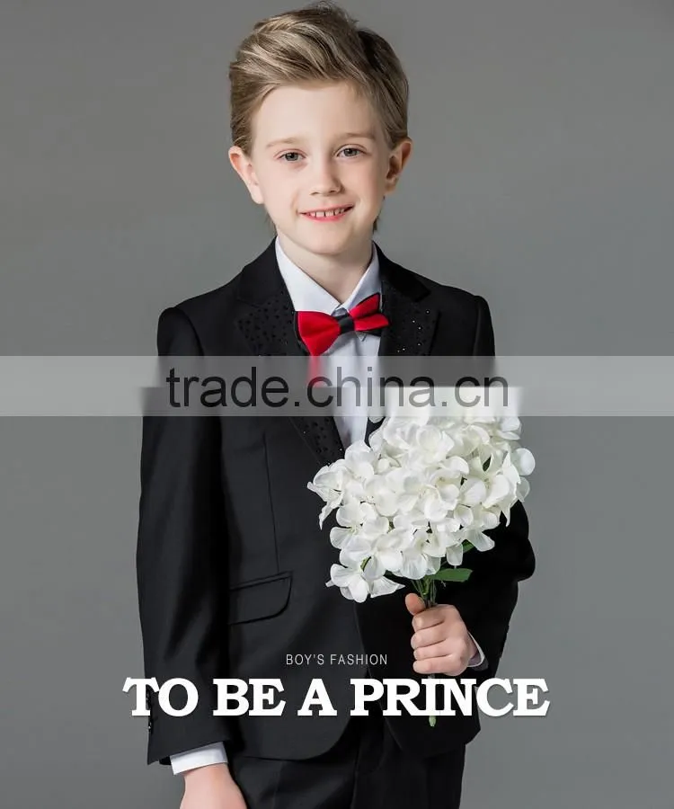 ELPA NXB0097 slim black fancy 3 piece designer kids boys suits