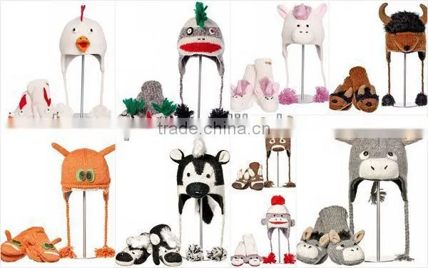 Comfortable Fashion Cust Factory Wholesale Beaver Knitting Animal Beanie Hat