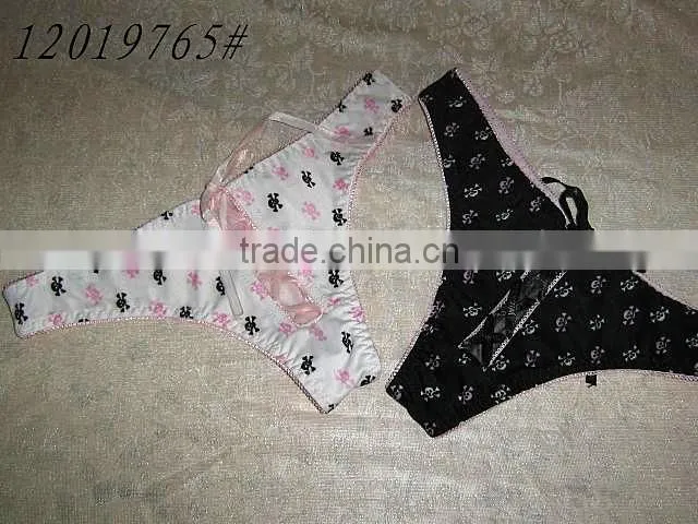 China factory wholesale fancy skull printed thongs woman sexy panty