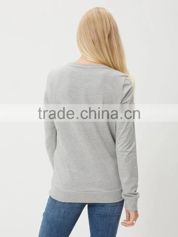 2016 Fashion Black Sweatshirt Long Sleeve cheap wholesale custom crewneck sweatshirts