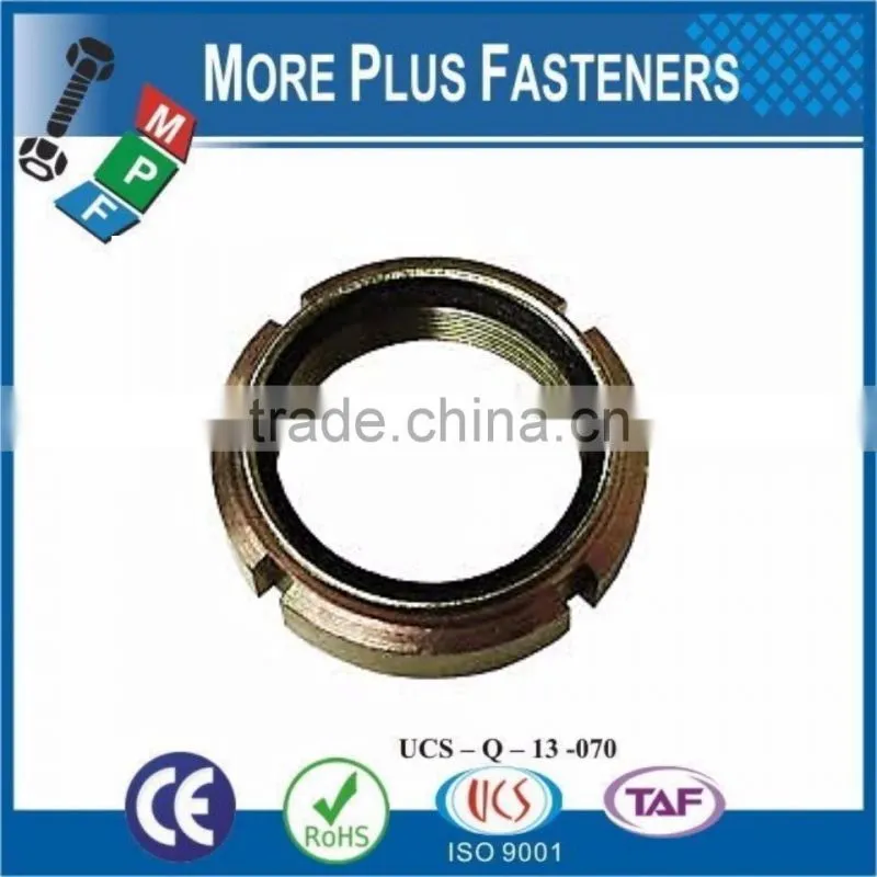 Made in Taiwan Hook Spanner Metric Fine Nylon Insert Round Type Black Phosphate Slotted Steel Round Spanner Nut