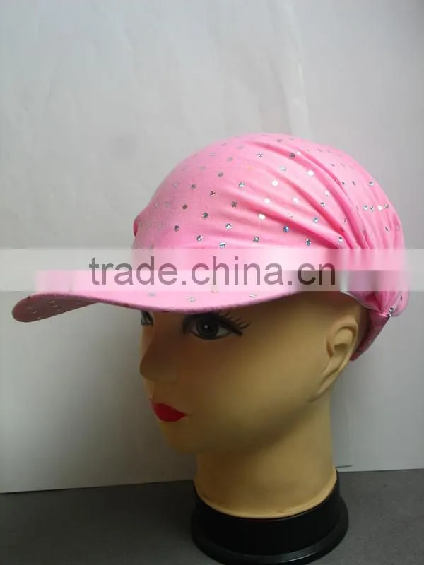 spring and summer pink printed hat for lady