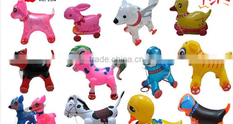 Retail lovely dog shape cartoon pvc kid toys,Inflatable aniaml pvc toys