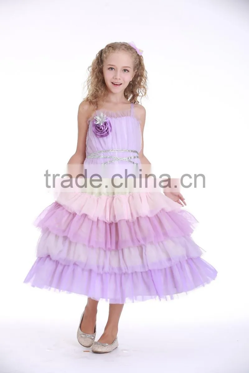 Latest girls cotton frock designs long pink dress puffy dress for girls