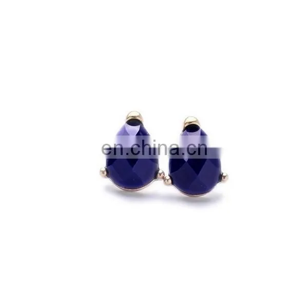 Emerald blue crystal glass drop earrings zircon ear jackets fashion jewelry