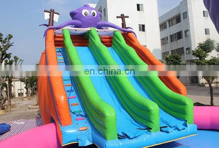Commerical giant inflatable octopus water slide pool