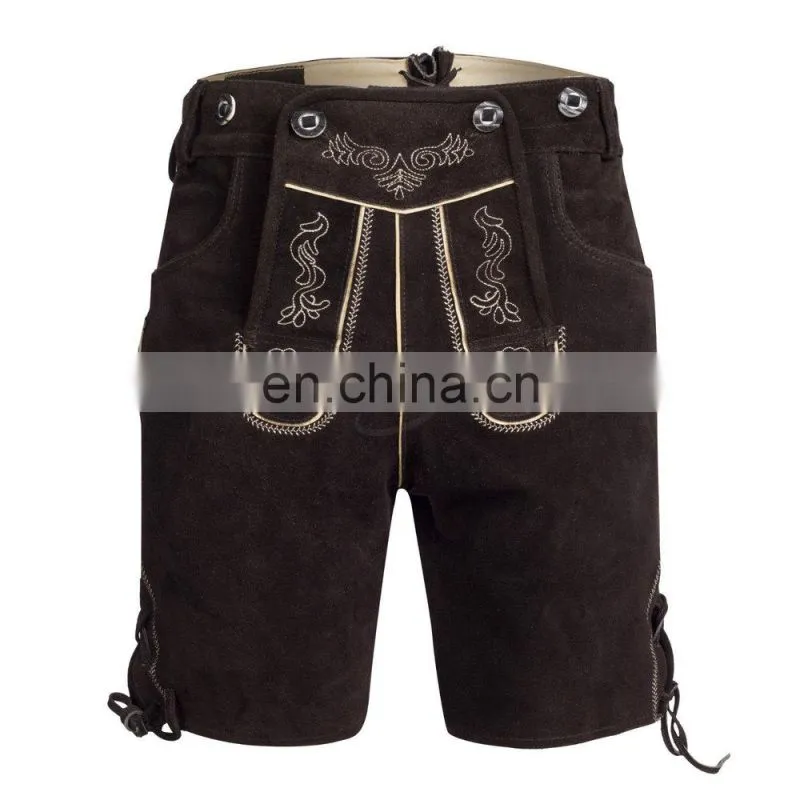 German Bavarian Oktoberfest Trachten Lederhosen Short cow Suede Leather (Oktoberfest Lederhosen)