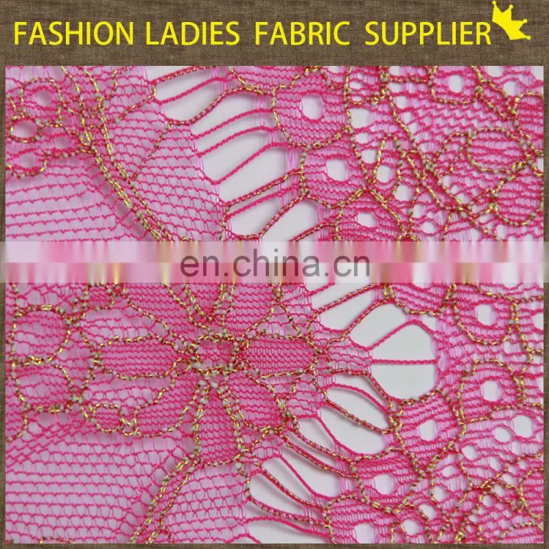 Soild color nice flower high end ladies garment nylon/cotton lace fabric