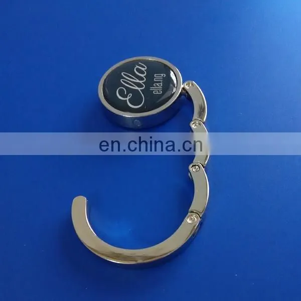 Restaurant metal purse hanger with custom logo