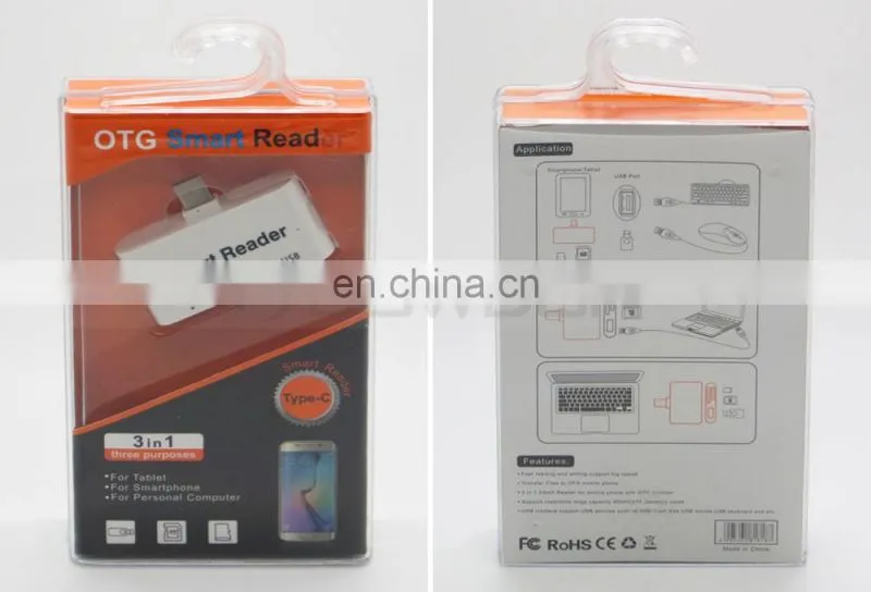 USB-C Card Reader 3 in 1 Type C USB 3.1 5 Gbps TF SD Card Reader Type-C with USB 3.0 Port/TF/SD Smart Adapter for MacBook