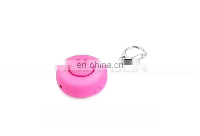 Promotional Gift Round Shaped Mini Keychain Personal Alarm With LED Light