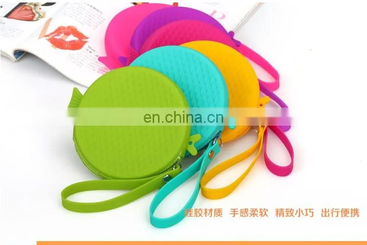 Cartoon Shape Round Mini Money Bag Assort Coin Bank Fish Shape Girls Clutch Silicone Wallet Wristlet Purse