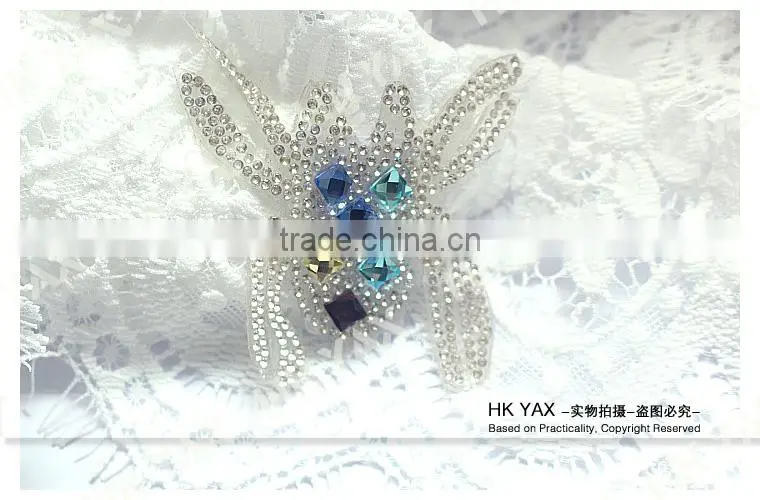 0505L China factory wholesale best price flower hot fix rhinestone embellishment for dresses
