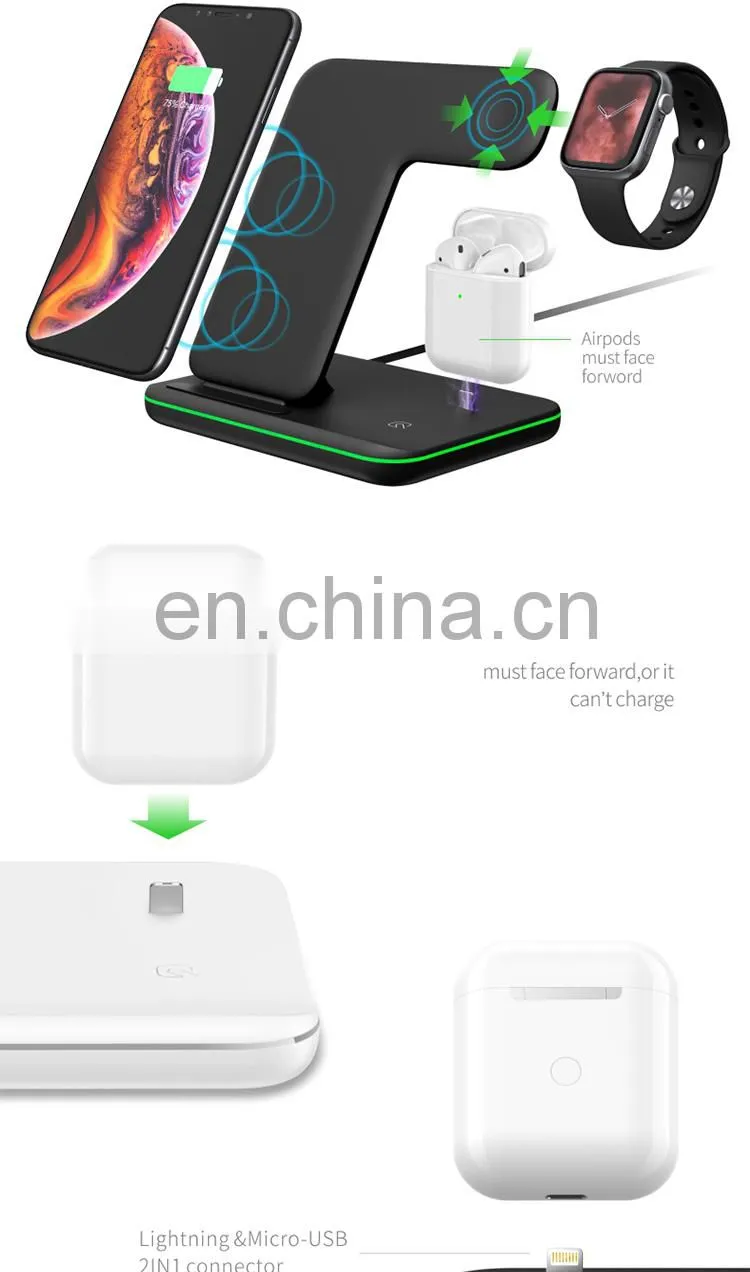 Wireless Charging New Arrivals 2020 For Apple Watch Charger Earphones Mobile Phone Holder Charger 3 In 1