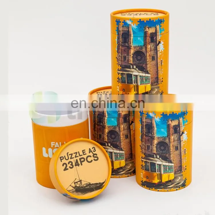 Wholesale Rigid Gift Boxes Paper Tube Box for Puzzle Packaging