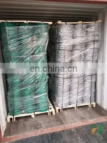 Barbed wire galvanized/pvc coated barbed roll with handle or wooden spool barbedwire fence Double Twisted Galvanized Barbed