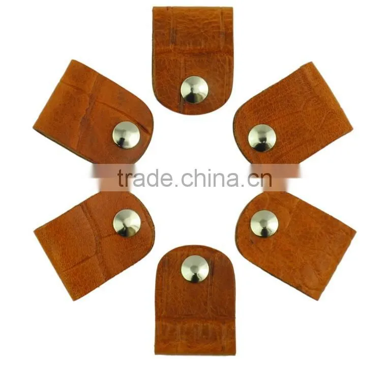 High Quality Gift Genuine Leather CLIPS Cable Tidy Data Cable Storage LEATHER CORD ORANGIZER