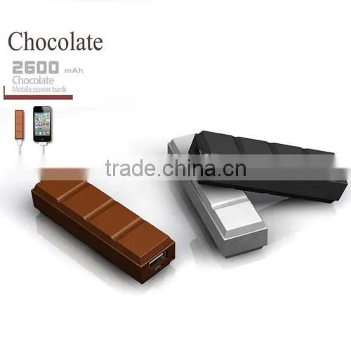 Chocolate shape 2600mAh power bank with cale ROHS MSAD FCC