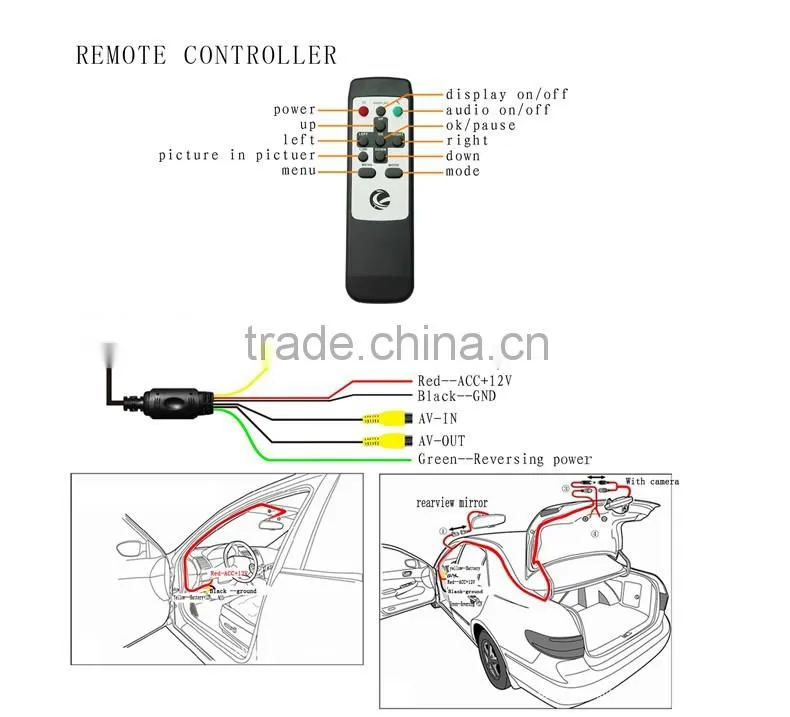 OEM mirror monitor 4.3" display Car DVR Mirror Monitor with Original Bracket Rearview Parking monitor1080P