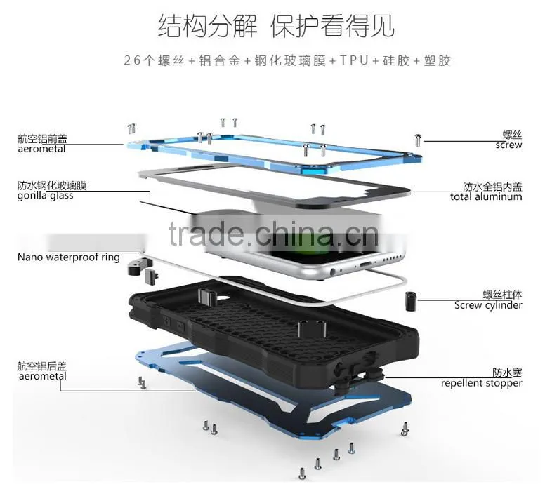 2015 New Product IP68 R-Just Case Life Protect mobile phone waterproof case For iPhone 6