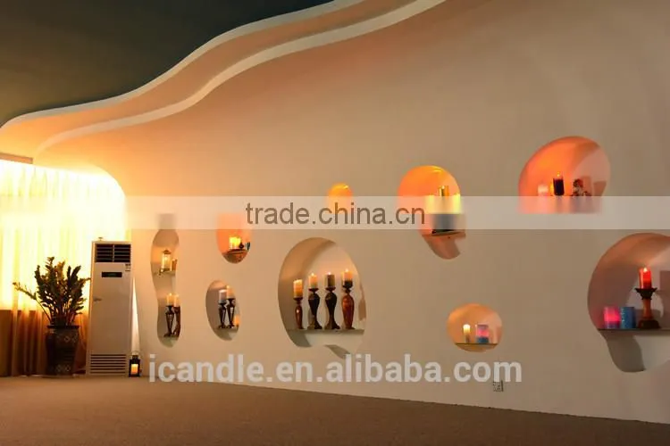 Craved Lantern Shaped Flameless Waterproof battery operated led floating candle