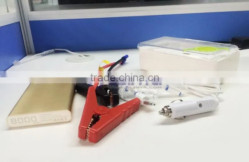 18mm Thick 8000mAh 200A/400A Golden Pocket Size Slim Car Jump Starter