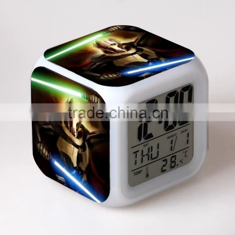 LED Color Change Digital Alarm Clock Projection Sync Thermometer Date Time