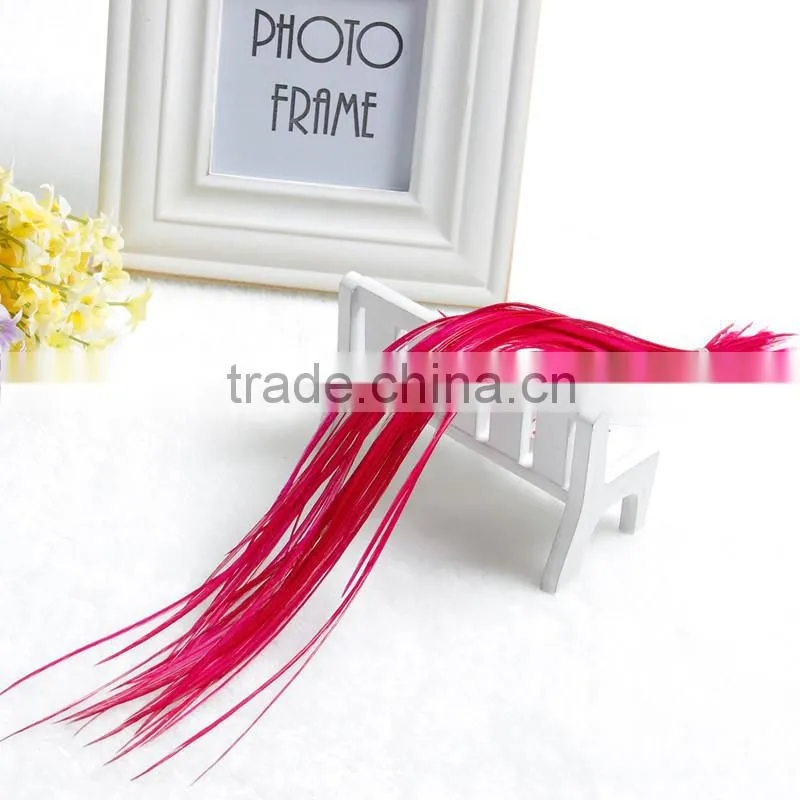 2015 New Arrival Factory Price real rooster feather hair extensions pure color feathershair extension