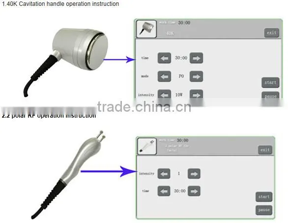 New arrival desktop 40KHz/1MHz fat burning ultra rf cavitation machine