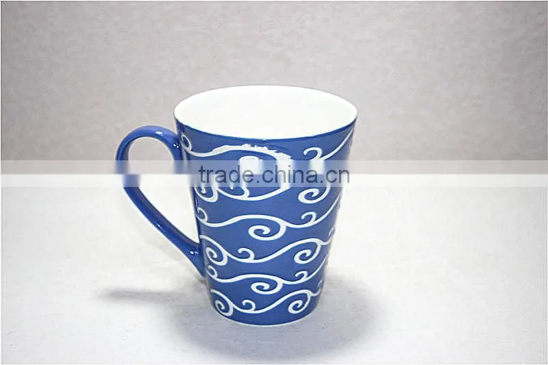 Cheap glow ceramic glaze coffee mugs with spoon