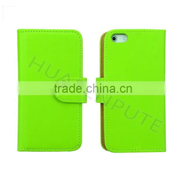 China Manufacturer Two Mobile Phones Leather Case for iPhone 5s