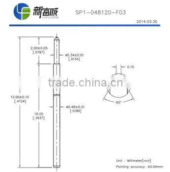 High current spring test probe pin ,PCB contact probe pin